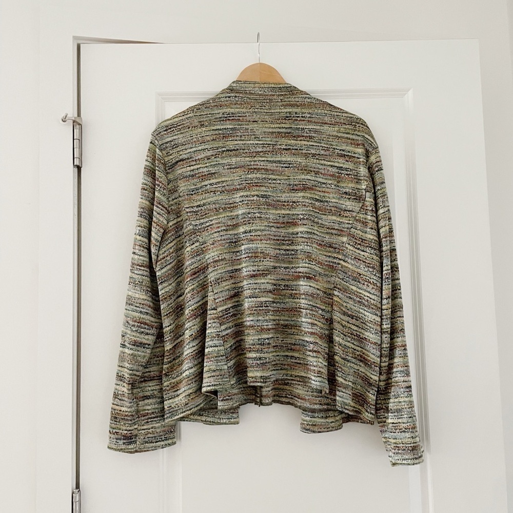 Linda Lundstrom Muticolored Rainbow Knit Jacket Sweater Set Lagenlook - Picture 2 of 9